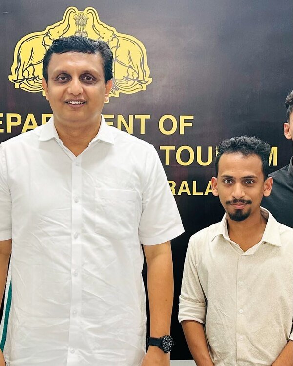 Ajmal Basheer with P.A. Muhammad Riyas, Ex-Minister of Tourism, Kerala